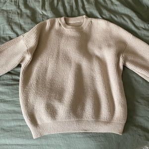 tan shein dazy crew neck sweater